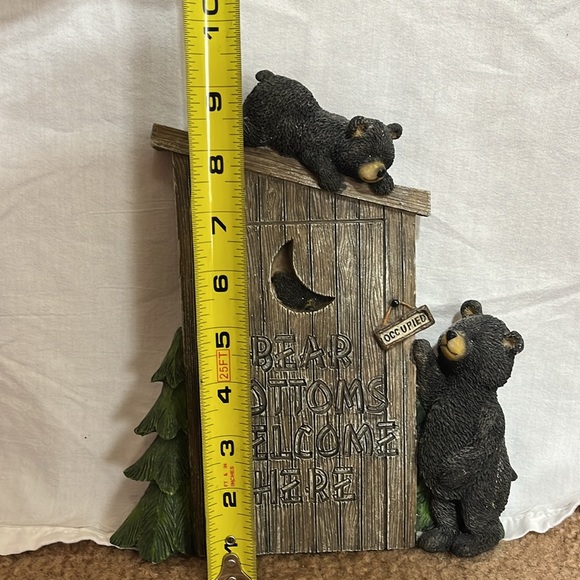 Bear bottoms welcome here outhouse 3 bears hanging around resin wall plaque - Picture 7 of 7